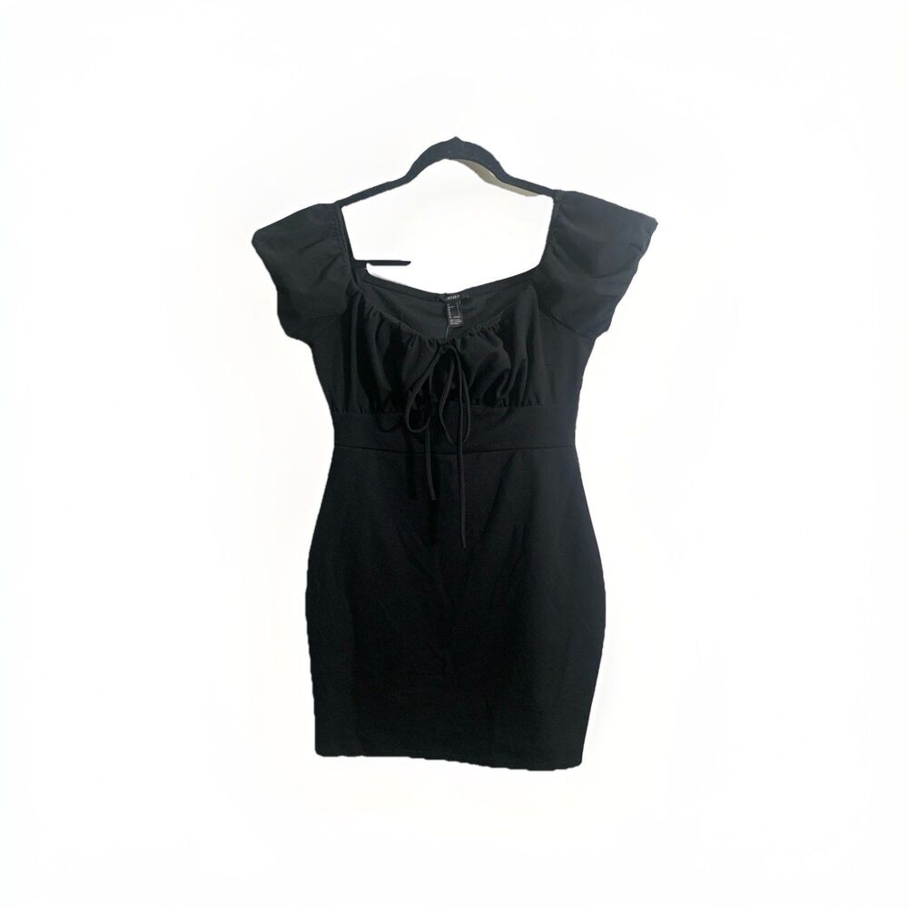 Forever 21 Women’s Short Dress Large Black 90’s Y2K New With Tags Puffy Sleeves